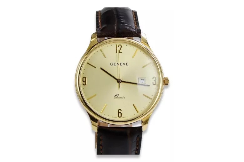 14k Gelbe Herren Geneve Uhr mw017ydy