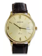 Gold men's watch Geneve ★ zlotychlopak.pl ★ Gold purity 585 333 Low Price!