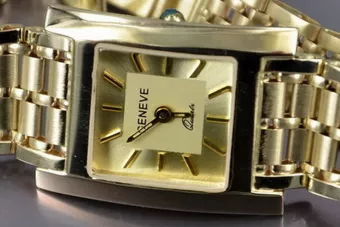 Yellow 14k gold beautiful Lady square watch Geneve lw036ydy