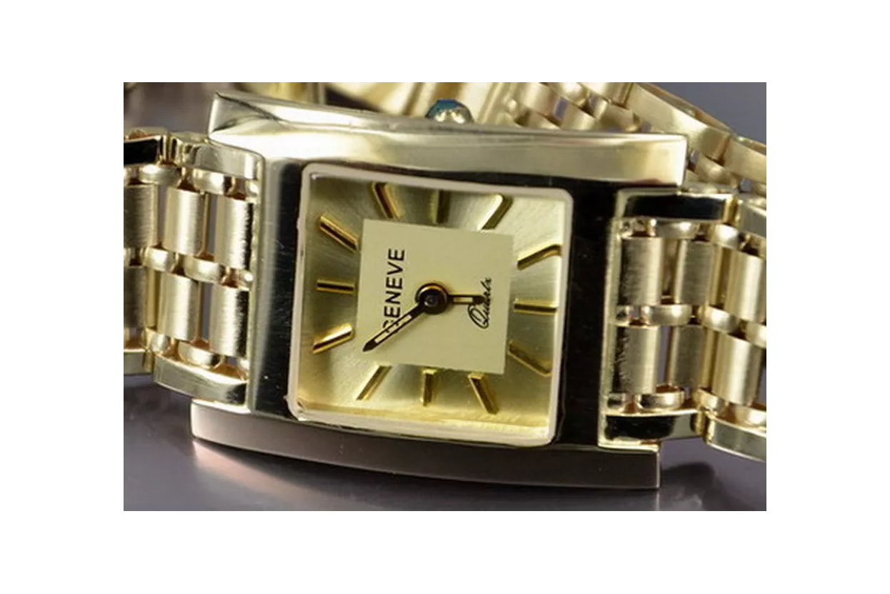 Gold men's watch Geneve ★ zlotychlopak.pl ★ Gold purity 585 333 Low Price!