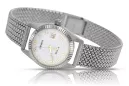 Montre femme en or blanc 14K, cadran nacré, quartz italien