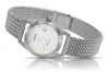 14K White Gold Ladies Watch, Pearl Dial, Italian Quartz