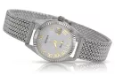 Montre femme en or blanc 14K, cadran nacré, quartz italien