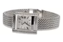 Montre en Or Blanc 14K, Diamant Rectangulaire 0.25ct, Italienne