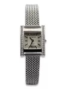 Montre en Or Blanc 14K, Diamant Rectangulaire 0.25ct, Italienne