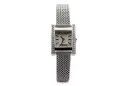 14K White Gold Diamond Watch, Rectangular 0.25ct, Italian