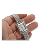 Montre en Or Blanc 14K, Diamant Rectangulaire 0.25ct, Italienne