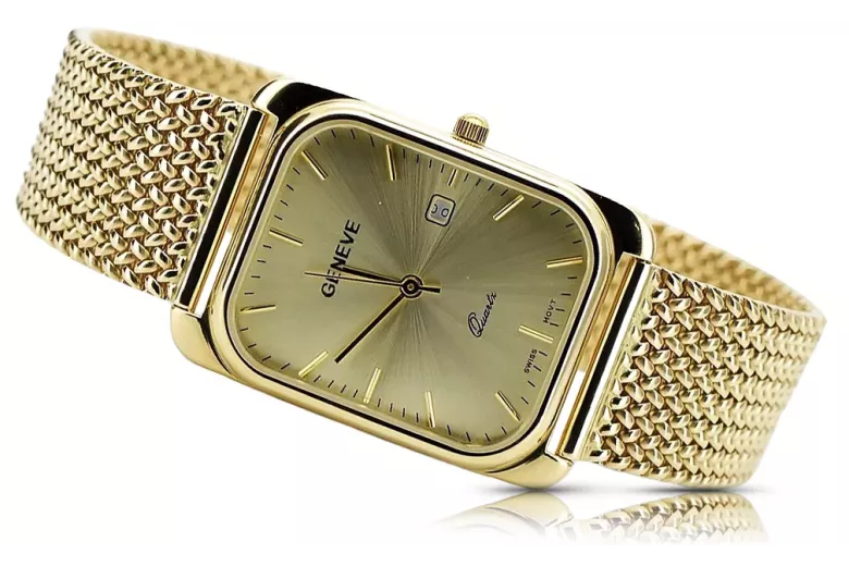 Reloj para hombres de oro Geneve ★ https://zlotychlopak.pl/es/ ★ Pureza de oro 585 333 Precio bajo!