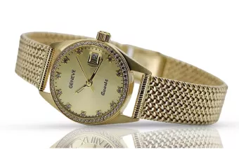 Amarilla de oro de 14k 0.25ct Diamantes reloj lwd078ydyz