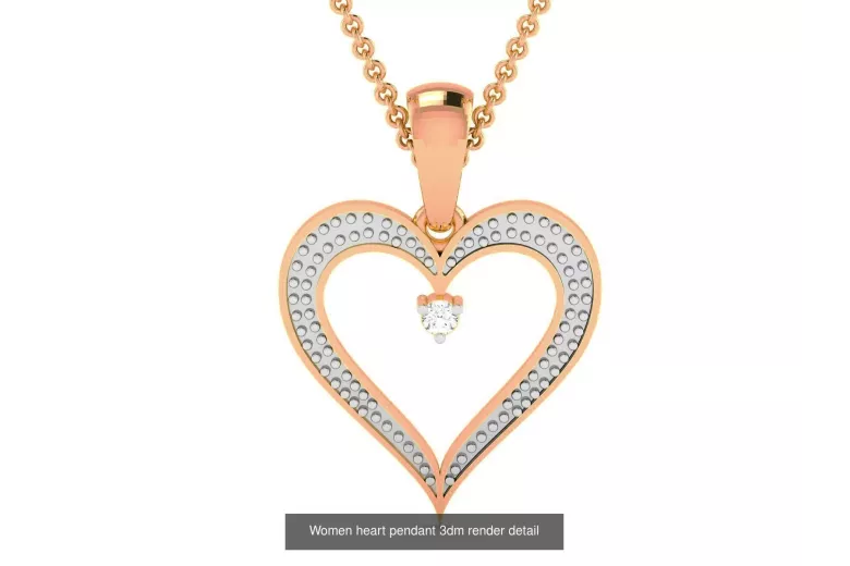 Rose rosa 14k gold schöne Diamant Herz Anhänger cgcpd038rw