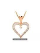 Rosa rosa 14k oro hermoso diamante corazón colgante cgcpd038rw