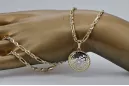 Anhänger im griechischen Stil und Corda Figaro-Kette aus 14-karätigem Gold cpn020yw&cc004y8g