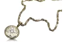 Greek style pendant & Corda Figaro 14k gold chain cpn020yw&cc004y8g