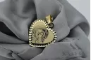 Yellow 14k gold Mary medallion icon pendant pm029y