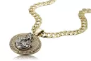 Gold 14k 585 Merry pendant icon with Gourmette chain pm027yw37&cc099y90g