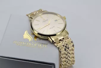 Yellow 14k gold men's watch Atlantic wristwatch mw003y&mbw012yo