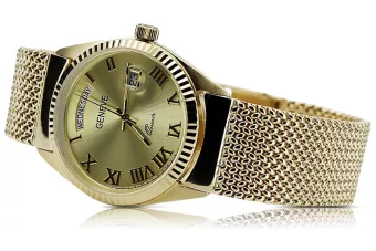 Montre Geneve unisexe pour femme en or jaune 14 carats 585 mw013ydg&mbw014yo-f