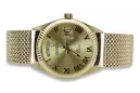 Złoty zegarek z bransoletą damski unisex 14k 585 Geneve mw013ydg&mbw014yo-f