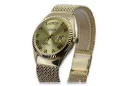 Złoty zegarek z bransoletą damski unisex 14k 585 Geneve mw013ydg&mbw014yo-f