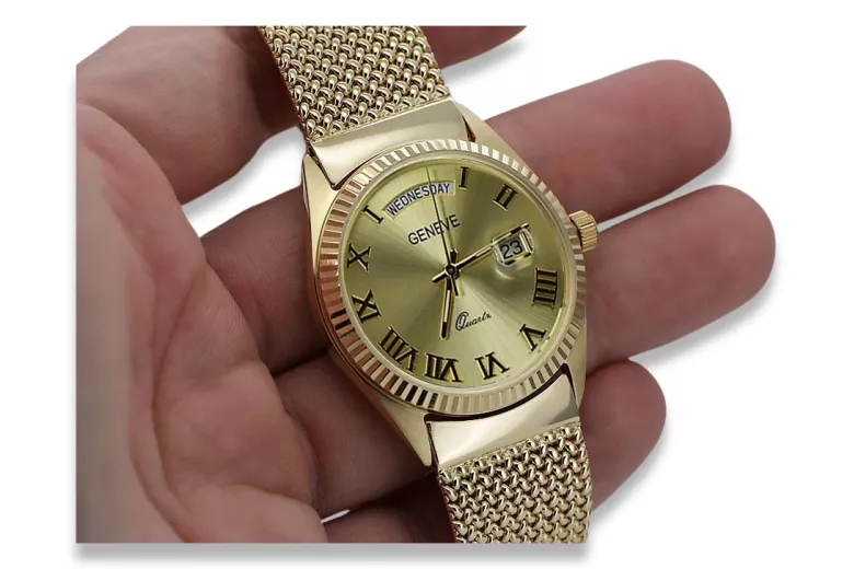 Goldene Herrenuhr Geneve ★ https://zlotychlopak.pl/de/ ★ Goldreinheit 585 333 Niedriger Preis!