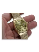 Złoty zegarek z bransoletą damski unisex 14k 585 Geneve mw013ydg&mbw014yo-f