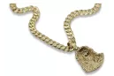 Jezus-Anhänger aus 14-karätigem Gelbgold mit eleganter Kette pj004y15&cc001y50