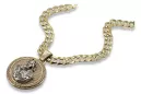 Gold 14k 585 Merry-Anhänger-Symbol mit Gourmette-Kette pm027yw37&cc099y