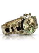 Gold Men's Watch Geneve ★ Zlotychlopak.pl ★ Puritate de aur 585 333 Preț scăzut!