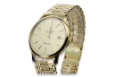 Gold Men's Watch Geneve ★ Zlotychlopak.pl ★ Puritate de aur 585 333 Preț scăzut!