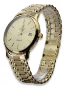 Gold Men's Watch Geneve ★ Zlotychlopak.pl ★ Puritate de aur 585 333 Preț scăzut!