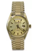 Gold men's watch Geneve ★ zlotychlopak.pl ★ Gold purity 585 333 Low Price!