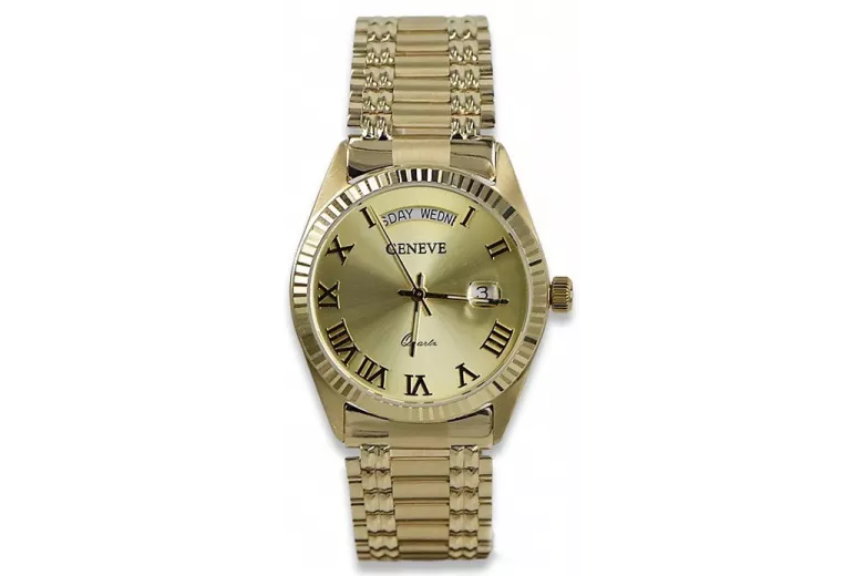 Reloj de oro para hombre Geneve ★ https://zlotychlopak.pl/es/ ★ Pureza del oro 585 333 ¡Precio bajo!