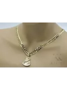 Pandantiv Jezus din aur galben de 14k cu lanț elegant pj004y28&cc099y55