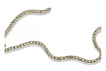 Amarillo Blanco 14k oro 585 Gourmette Cuban Link chain cc001yw