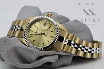 Женские наручные часы из желтого золота 14 карат 585 пробы Geneve watch lw020ywdy&lbw010y