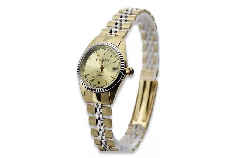 Gold men's watch Geneve ★ zlotychlopak.pl ★ Gold purity 585 333 Low Price!