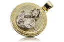 Yellow 14k gold Mary medallion hard icon pendant pm027yw