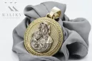 Yellow 14k gold Mary medallion hard icon pendant pm027yw