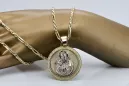 Colgante con icono duro y medallón de María en oro amarillo de 14 k pm027yw