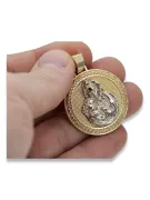 Colgante con icono duro y medallón de María en oro amarillo de 14 k pm027yw