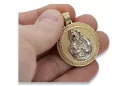 Yellow 14k gold Mary medallion hard icon pendant pm027yw