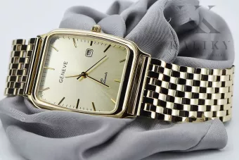 мъжки часовник 14k 585 злато Geneve mw002y&mbw005y