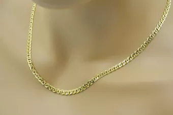 Amarillo italiano 14k 585 oro Monaliza cadena de corte diamante cc081y