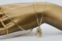 Yellow 14k gold Jezus pendant with Elegant chain pj004y15&cc081y55