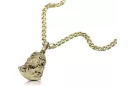 Yellow 14k gold Jezus pendant with Elegant chain pj004y15&cc081y55