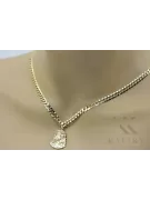 Pandantiv Jezus din aur galben de 14k cu lanț elegant pj004y20&cc099y55