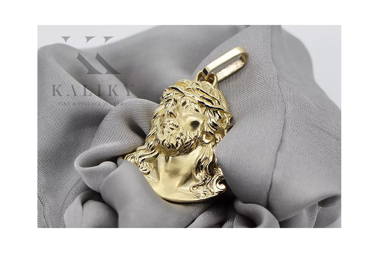 Colgante con icono de medallón de Jesús ★ https://zlotychlopak.pl/es/ ★ Oro 585 333 precio bajo