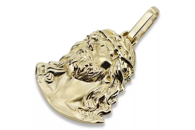 Colgante con icono de medallón de Jesús ★ https://zlotychlopak.pl/es/ ★ Oro 585 333 precio bajo