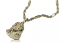 Jezus medallion & Corda Figaro 14k gold chain pj004y20&cc004y45