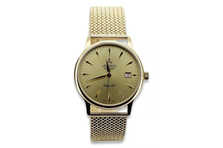 Atlantic 14k 585 Golduhr mit Armband für Herren mw003y&mbw014y